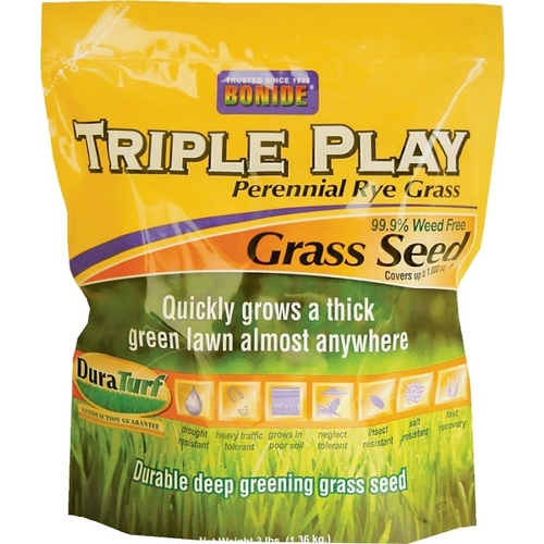 Bonide 60272 Triple Play Grass Seed, 3 lb Bag