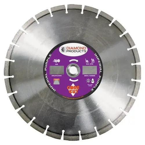 Diamond 15379 Circular Saw Blade, 14 in Dia, Universal Arbor, Diamond Cutting Edge