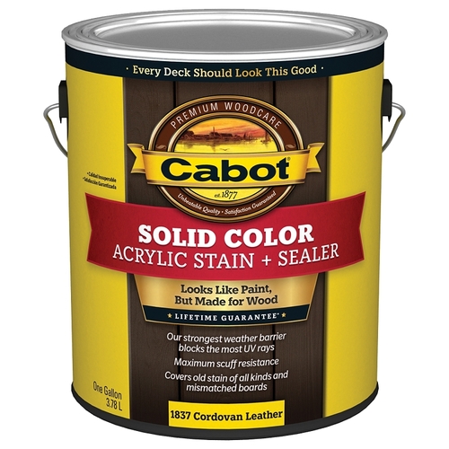 1800 Series 140.000.007 Solid Color Decking Stain, Low-Lustre, Cordovan Brown, Liquid, 1 gal, Can - pack of 4