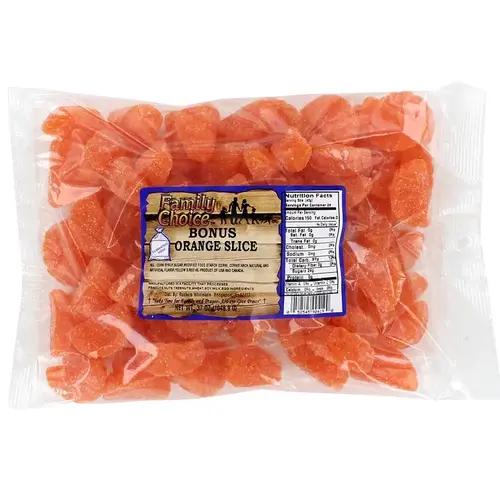 Family Choice 419 Slice Candy, Orange Flavor, 33 oz Cello Bag