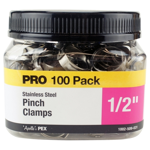 Pinch Clamp, Stainless Steel - pack of 100