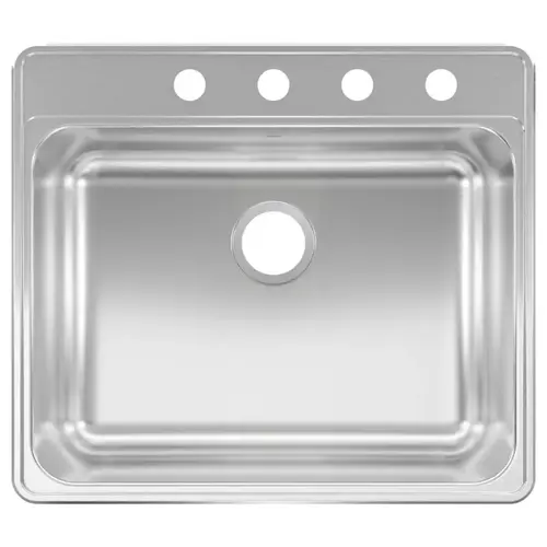 KINDRED CSLA2522-8-4CBN CSLA2522-8-4-CBN Kitchen Sink, 25 in OAW, 8 in OAD, 22 in OAH, Stainless Steel, Topmount/Drop-In Mounting