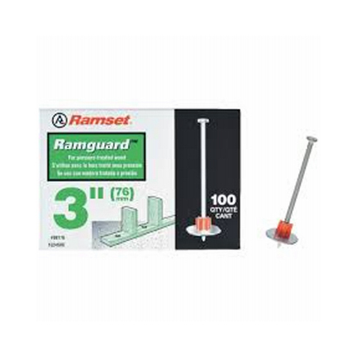 Ramset 1524SDE Ramguard Pin with Washer, 0.145 in Dia Shank, Steel, Zinc - pack of 100