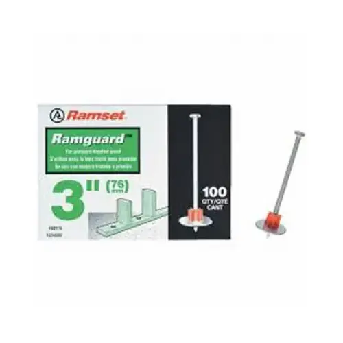 Ramguard Pin with Washer, 0.145 in Dia Shank, Steel, Zinc - pack of 100