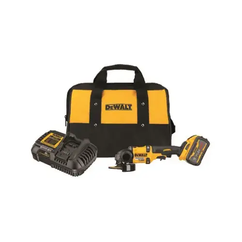 FLEXVOLT Brushless Grinder with Kickback Brake Kit, Battery Included, 60 V, 9 Ah, 5/8-11 Spindle
