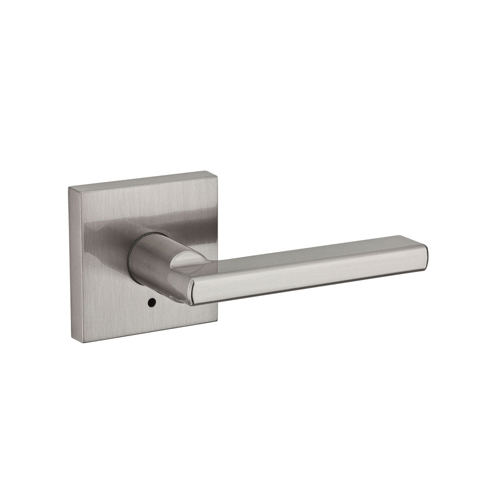 Halifax Square Satin Nickel Privacy Bed/Bath Door Handle with Lock