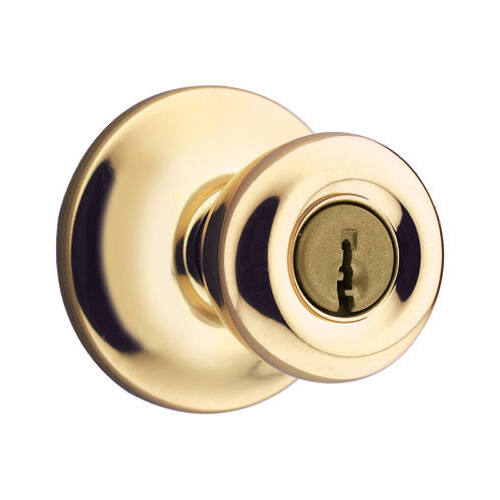 Keyed Entry Knob, Polished Brass