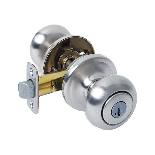 Signature Series Keyed Entry Knob, Metal, Satin Nickel