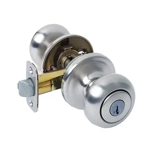 Signature Series Keyed Entry Knob, Metal, Satin Nickel