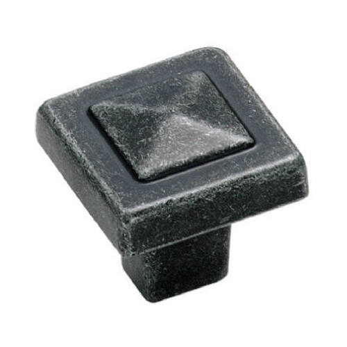 1-1/8" (29 mm) Forgings Square Cabinet Knob Wrought Iron Finish