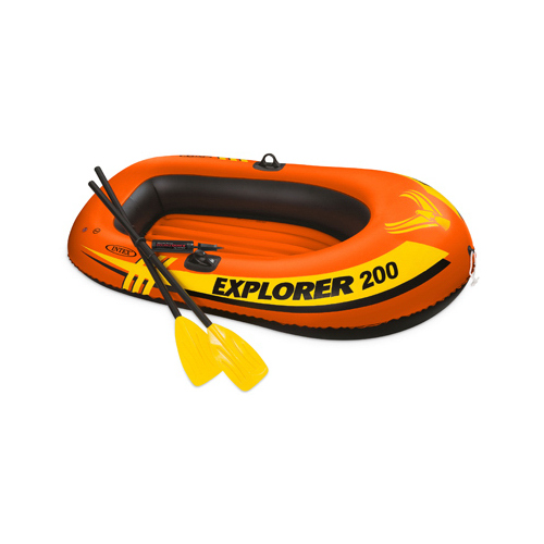 INTEX RECREATION CORPORATION 58331EP Explorer 200 Inflatable Two Person Boat Set 6' 1" X 3' 1" X 1' 4"