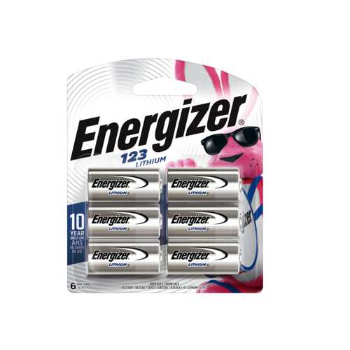 3-Volt 123 Energizer Lithium Battery - pack of 6