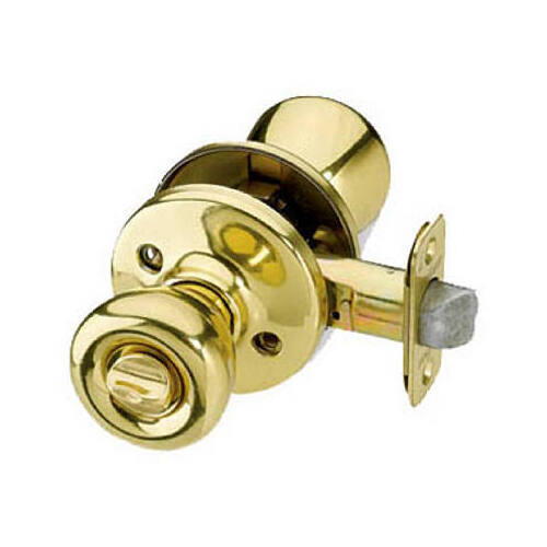 Tylo Polished Brass Keyed Entry Door Knob - pack of 3