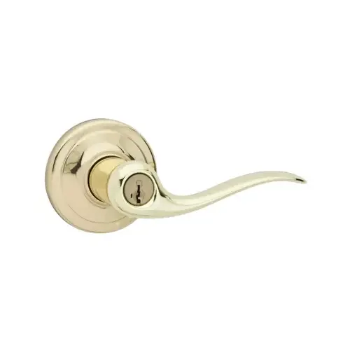 Signature Series Polished Brass Tustin Entry Door Lever with Smartkey