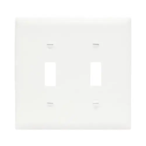 Legrand TPJ2W Wallplate, 4.93 in L, 4.87 in W, 2 -Gang, Nylon, White