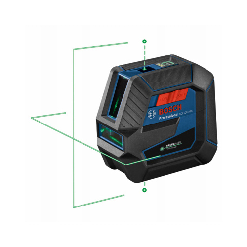 GCL100-40G Cross Line Laser Level, 165 ft, +/-1/8 in at 30 ft Accuracy, 2-Beam, 2-Line, Green Laser