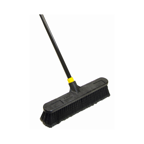 00523 Push Broom, 18 in Sweep Face, Polypropylene Bristle, Steel Handle