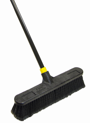 QUICKIE 523ZQK 00523 Push Broom, 18 in Sweep Face, Polypropylene Bristle, Steel Handle