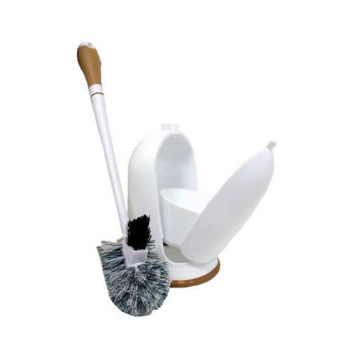 QUICKIE 315MB HomePro Bowl Brush with Caddy, Round, Polypropylene Bristle, White Holder