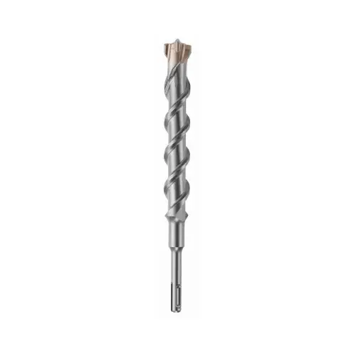 Bulldog Rotary Hammer Drill Bit, 1 in Dia, 10 in OAL, 2-Flute, 25/64 in Dia Shank, SDS Plus Shank Gray Phosphate