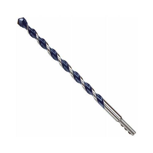 BlueGranite Turbo Hammer Drill Bit, 5/8 in Dia, 12 in OAL, Milled Flute, 2-Flute, 3/8 in Dia Shank Painted