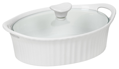 Corningware 1105929 Casserole Dish, 1.5 qt Capacity, Stoneware, French White, Dishwasher Safe: Yes