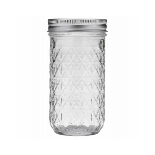 Ball 1440081400 Quilted Crystal Series 14400 Mason Jar, 12 oz Capacity, Glass - pack of 12