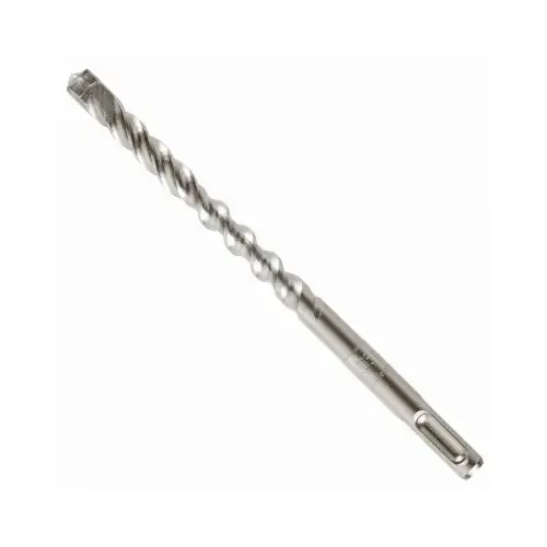 Bulldog Hammer Drill Bit, 3/8 in Dia, 6 in OAL, Variable Flute, 2-Flute, 25/64 in Dia Shank Gray