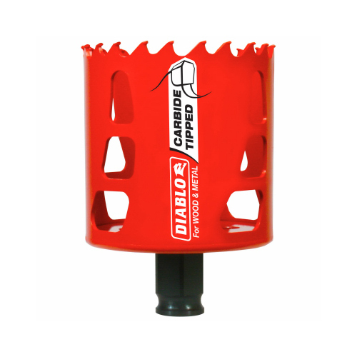 GP Hole Saw, 2-1/2 in Dia, 2-3/8 in D Cutting, 3/8 in Arbor, Carbide Cutting Edge