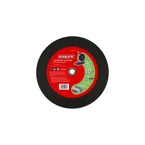 Cut-Off Disc, 10 in Dia, 3/32 in Thick, 5/8 in Arbor, Aluminum Oxide Abrasive