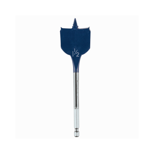 Daredevil Spade Drill Bit, 1-1/2 in Dia, 6 in OAL, 1/4 in Dia Shank, Hex Shank Black Oxide