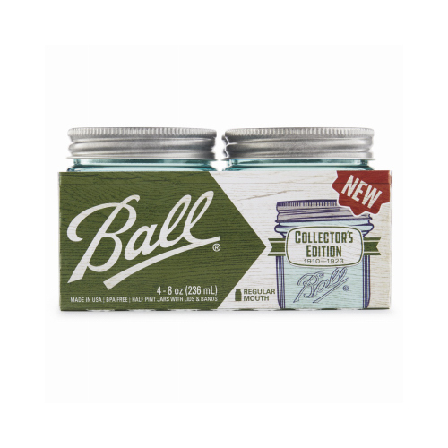 Ball 1440069053 Canning Jar with Lid and Band, 1/2 pint Capacity, Glass