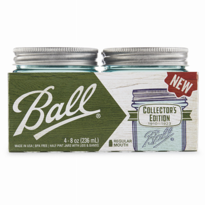 Ball 1440069053 Canning Jar with Lid and Band, 1/2 pint Capacity, Glass Blue/Clear/Silver