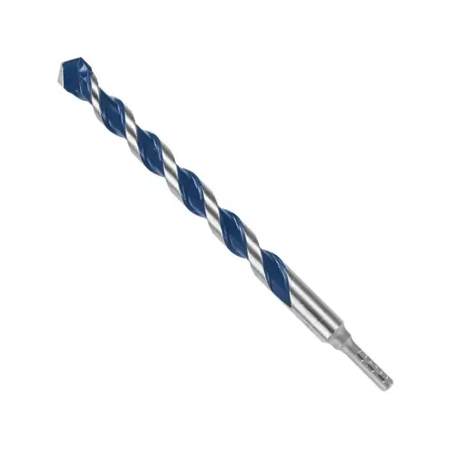 BlueGranite Turbo Hammer Drill Bit, 7/8 in Dia, 12 in OAL, Milled Flute, 2-Flute, 3/8 in Dia Shank Painted