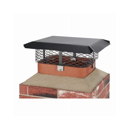 Adjustable Chimney Cap, Steel, Black, Powder-Coated, Fits Duct Size: 19-1/2 x 9-1/4 x 24-1/2 in