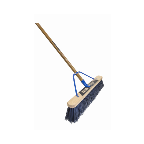 QUICKIE 869HDSU 00 Push Broom, 24 in Sweep Face, Polypropylene Bristle, Wood Handle