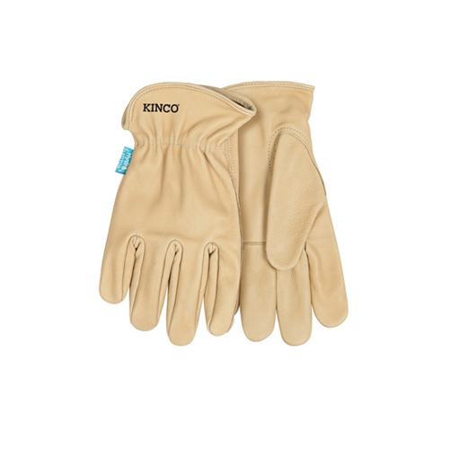 HYDROFLECTOR 398P-M Driver Gloves, Men's, M, Keystone Thumb, Easy-On Cuff, Cowhide Leather, Tan