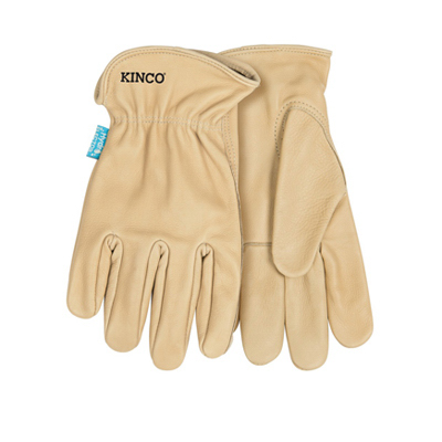 HYDROFLECTOR 398P-M Driver Gloves, Men's, M, Keystone Thumb, Easy-On Cuff, Cowhide Leather, Tan