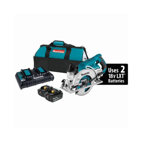 Makita XSR01PT Circular Saw Kit, Battery Included, 18 V, 5 Ah, 7-1/4 in Dia Blade, 0 to 53 deg Bevel