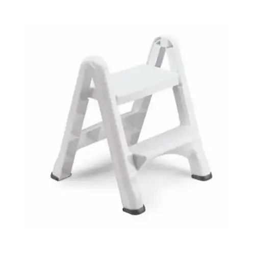 EZ-Step Series FG420903WHITE Folding Step Stool, 25 in H, White