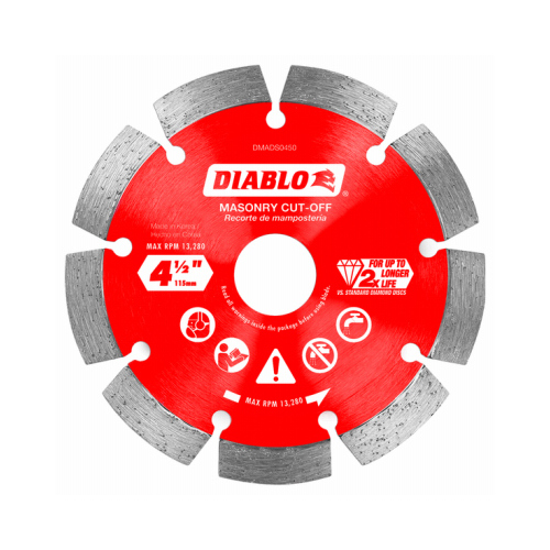 Masonry Cut-Off Disc 4-1/2" D X 7/8" Diamond