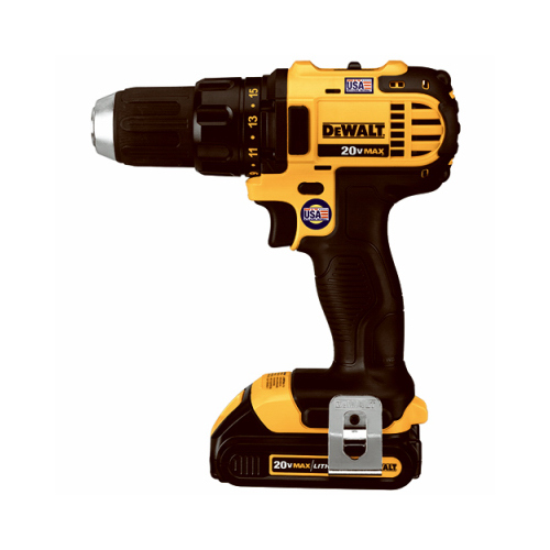 Drill/Driver Kit, Battery Included, 20 V, 1/2 in Chuck, Keyless, Ratcheting Chuck