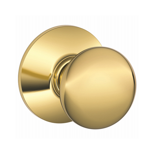 Schlage Residential F10PLY605 Plymouth Series F10 PLY 605 Passage Door Knob, Metal, Brass