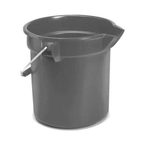Rubbermaid FG296300GRAY Professional Plus Bucket, 10 qt Capacity, 10-1/2 in Dia, Polyethylene, Gray