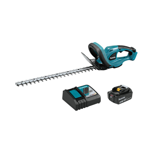 Makita XHU02M1 Cordless Hedge Trimmer Kit, 4 Ah, 18 V Battery, Lithium-Ion Battery, 22 in Blade, Soft-Grip Handle