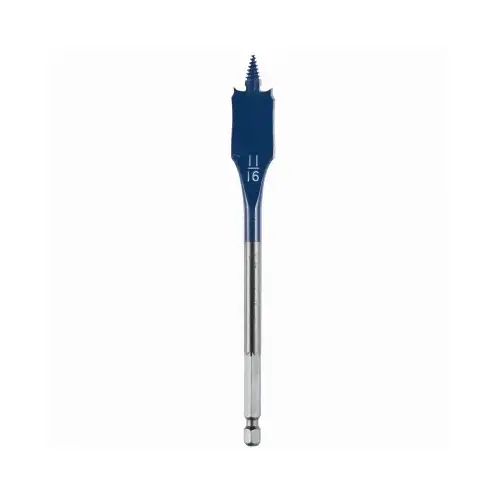 Daredevil Spade Drill Bit, 11/16 in Dia, 6 in OAL, 1/4 in Dia Shank, Hex Shank Black Oxide