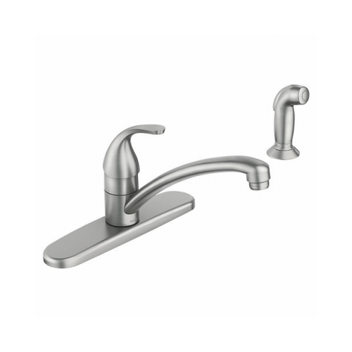 Adler Kitchen Faucet, 1.5 gpm, 4 -Faucet Hole, Spot Resistant Stainless, Sink Deck Mounting, Lever Handle