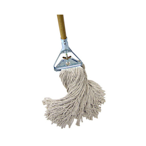 QUICKIE 38391T4 038-391T-4 Wet Mop, Wing Nut Mop Connection, Cotton Mop Head, Hardwood Handle