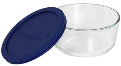 Pyrex 6017398 Storage Plus Bowl, 4 Cups Capacity, Glass/Plastic, Navy Blue