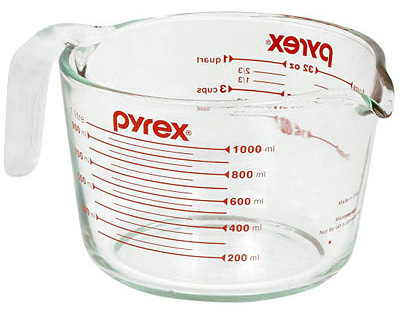 Pyrex 6001076 Measuring Cup, 1 L Capacity, Glass, Clear